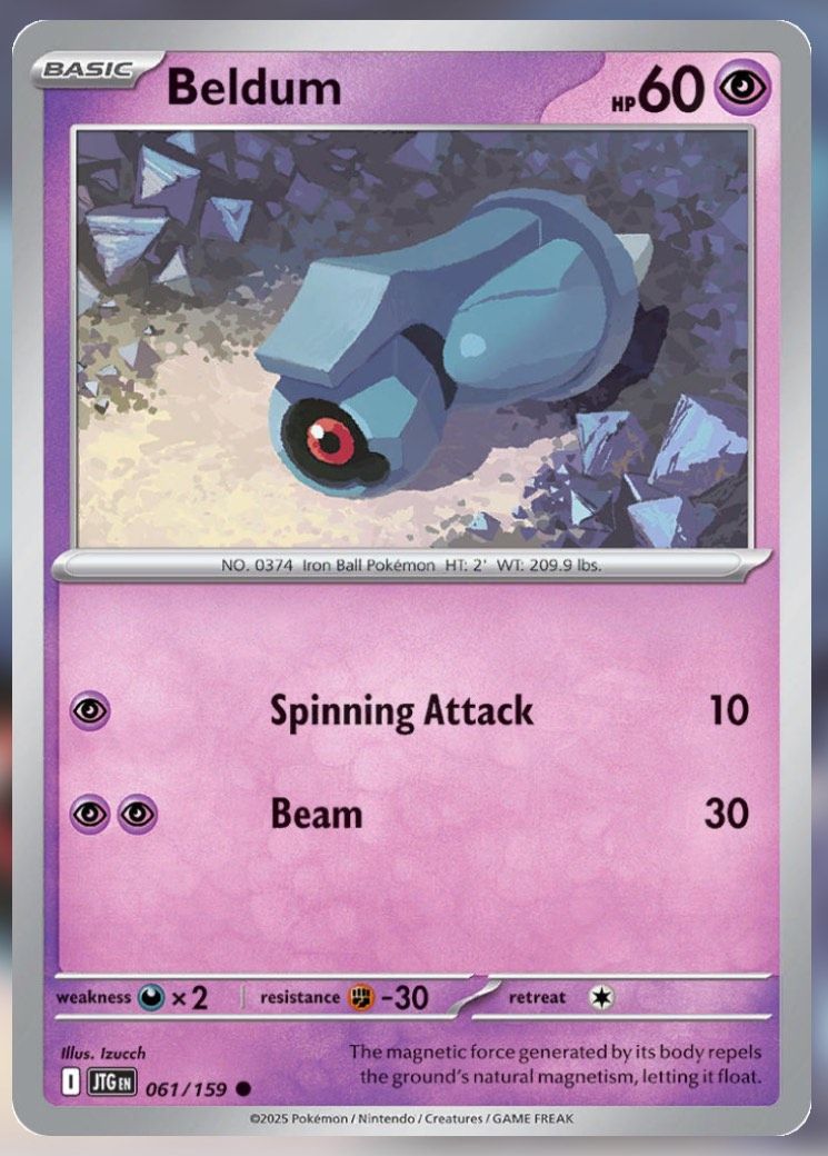 Pokemon TCG Journey Together Set List Beldum 61-1