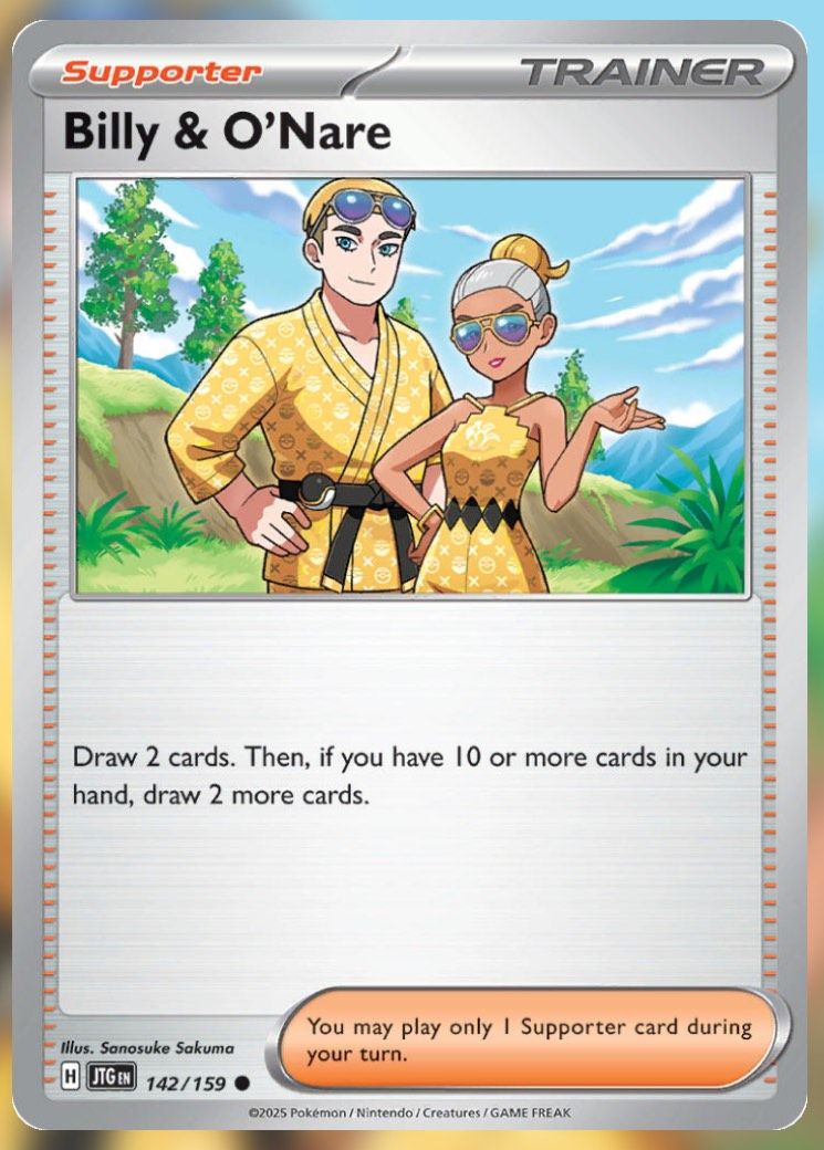 Pokemon TCG Journey Together Set List Billy & O'Nare 142