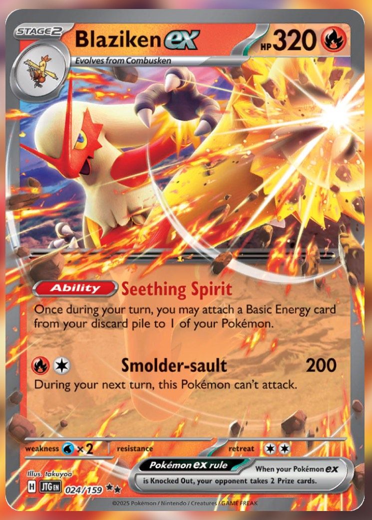 Pokemon TCG Journey Together Set List Blaziken ex 24-1