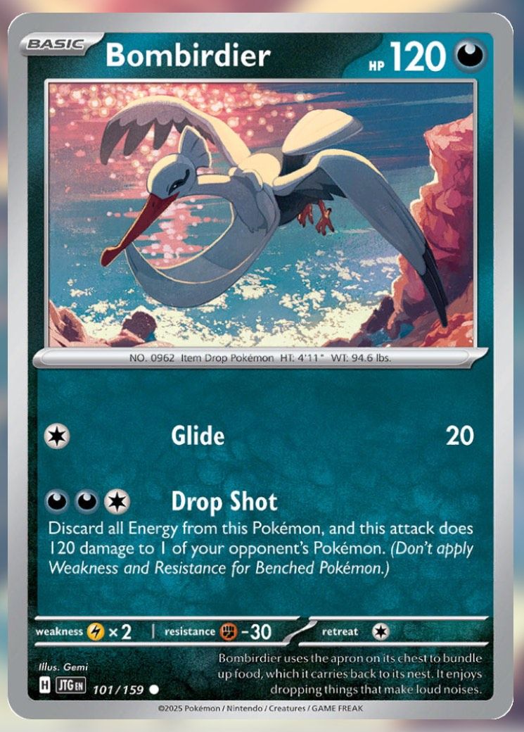 Pokemon TCG Journey Together Set List Bombirdier 101