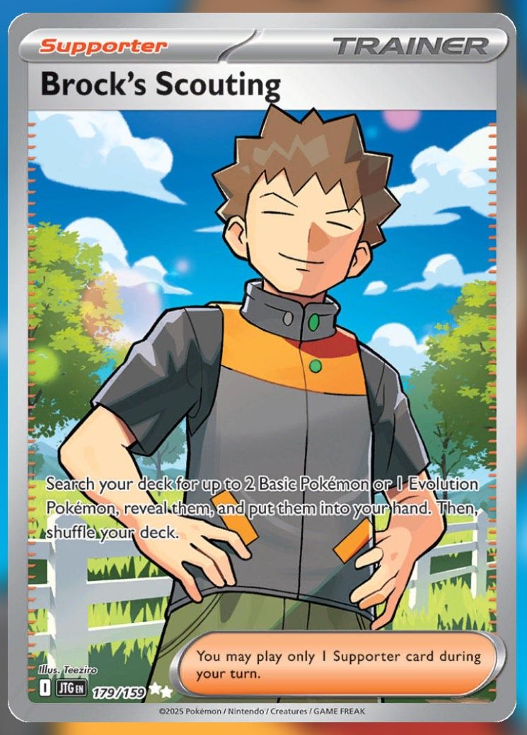 Pokemon TCG Journey Together Set List Brock's Scouting 179