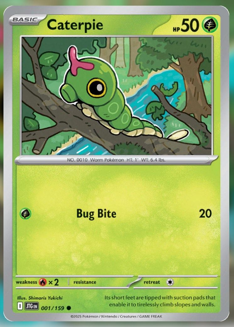 Pokemon TCG Journey Together Set List Caterpie 1-1
