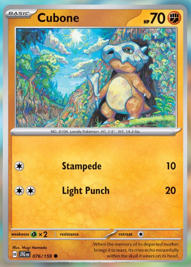 Pokemon TCG Journey Together Set List Cubone.