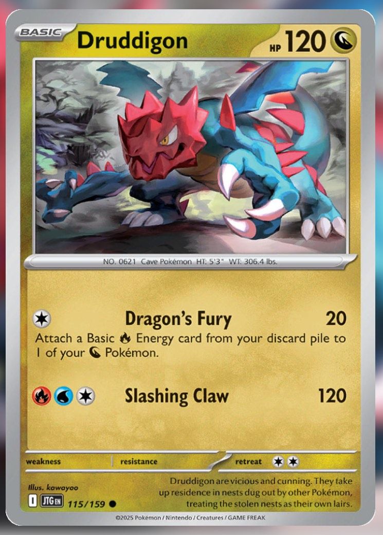 Pokemon TCG Journey Together Set List Druddigon 115