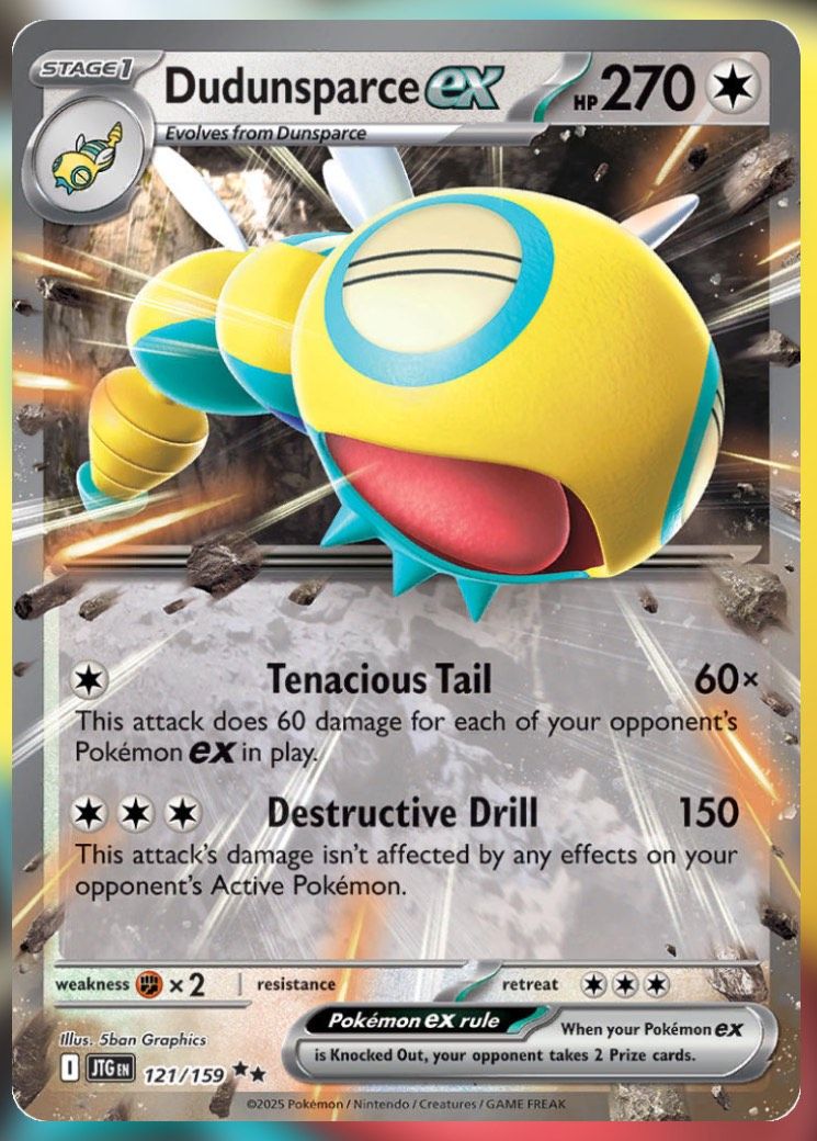 Pokemon TCG Journey Together Set List Dudunsparce ex 121