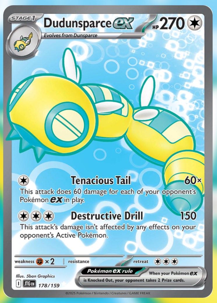 Pokemon TCG Journey Together Set List Dudunsparce ex 178