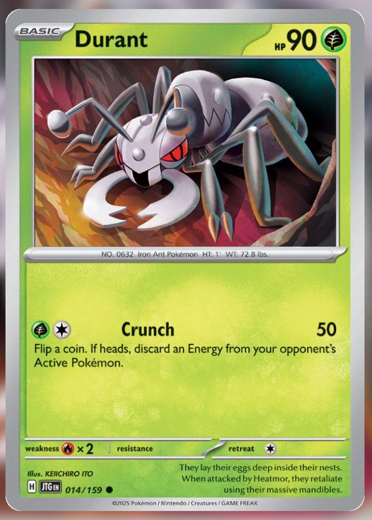 Pokemon TCG Journey Together Set List Durant 14-2