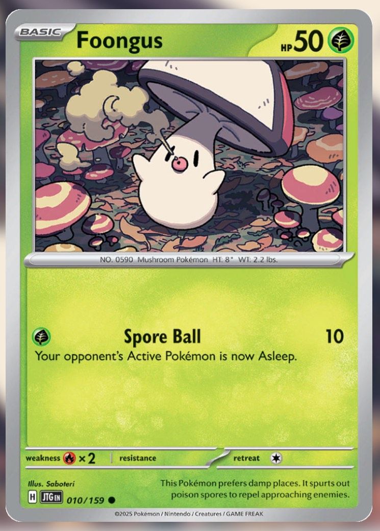 Pokemon TCG Journey Together Set List Foongus 10-2