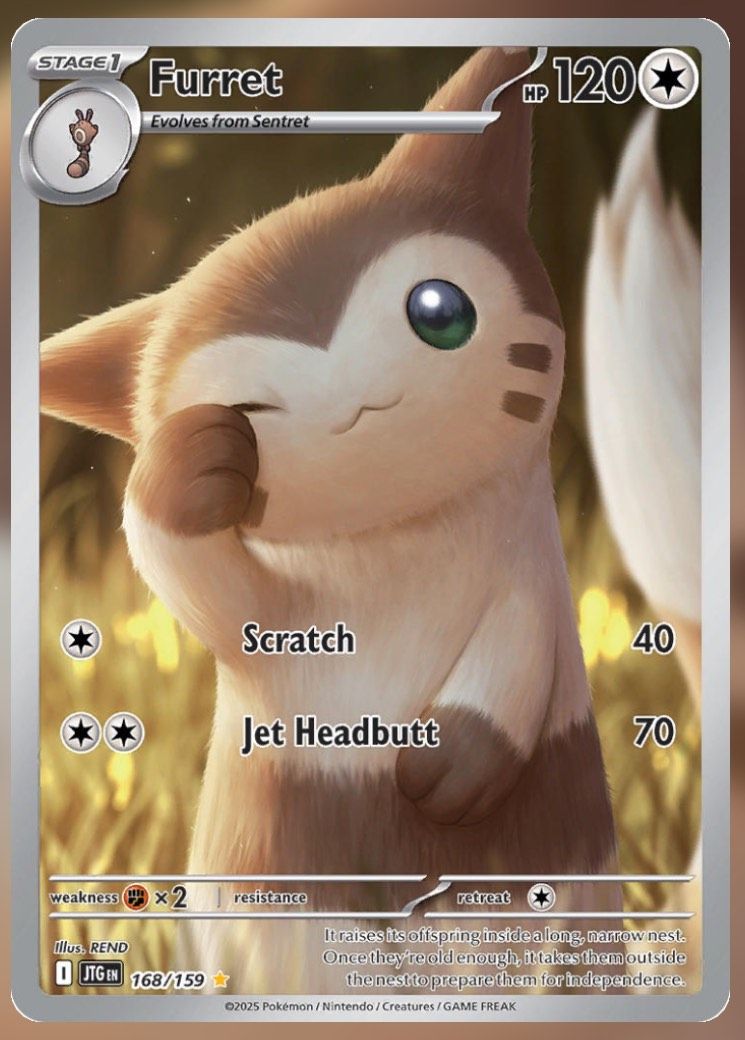 Pokemon TCG Journey Together Set List Furret 168