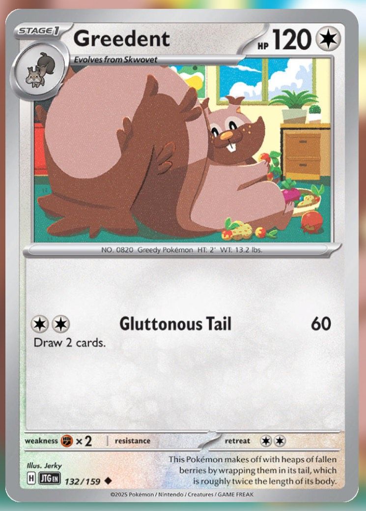 Pokemon TCG Journey Together Set List Greedent 132