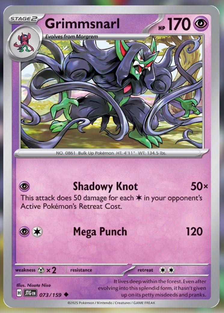 Pokemon TCG Journey Together Set List Grimmsnarl 73-1