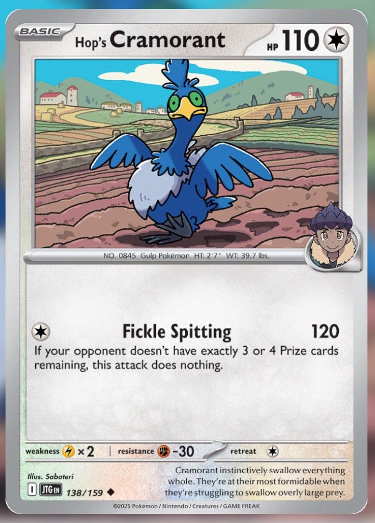 Pokemon TCG Journey Together Set List Hop's Cramorant 138