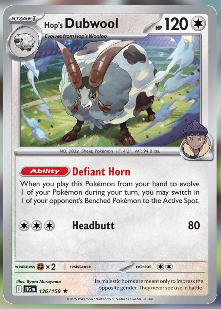 Pokemon TCG Journey Together Set List Hop's Dubwool 136-1