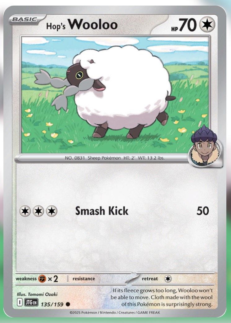 Pokemon TCG Journey Together Set List Hop's Wooloo 135