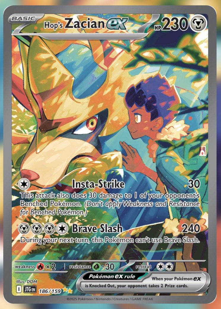 Pokemon TCG Journey Together Set List Hop's Zacian 186