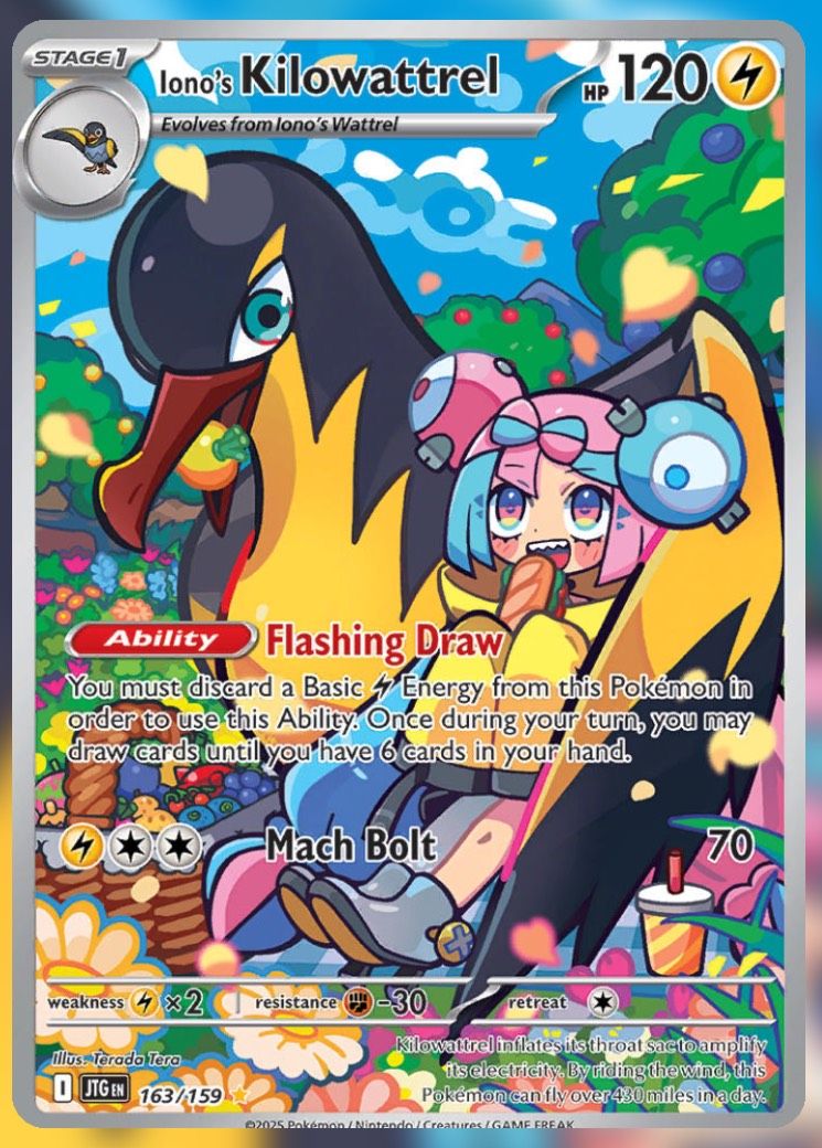 Pokemon TCG Journey Together Set List Iono's Kilowattrel.