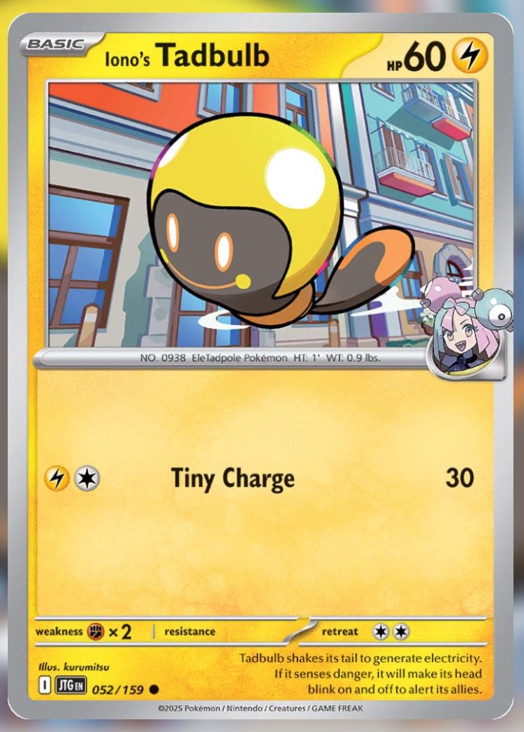 Pokemon TCG Journey Together Set List Iono's Tadbulb 52-1