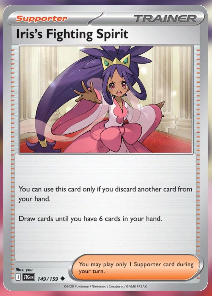 Pokemon TCG Journey Together Set List Iris's Fighting Spirit 149