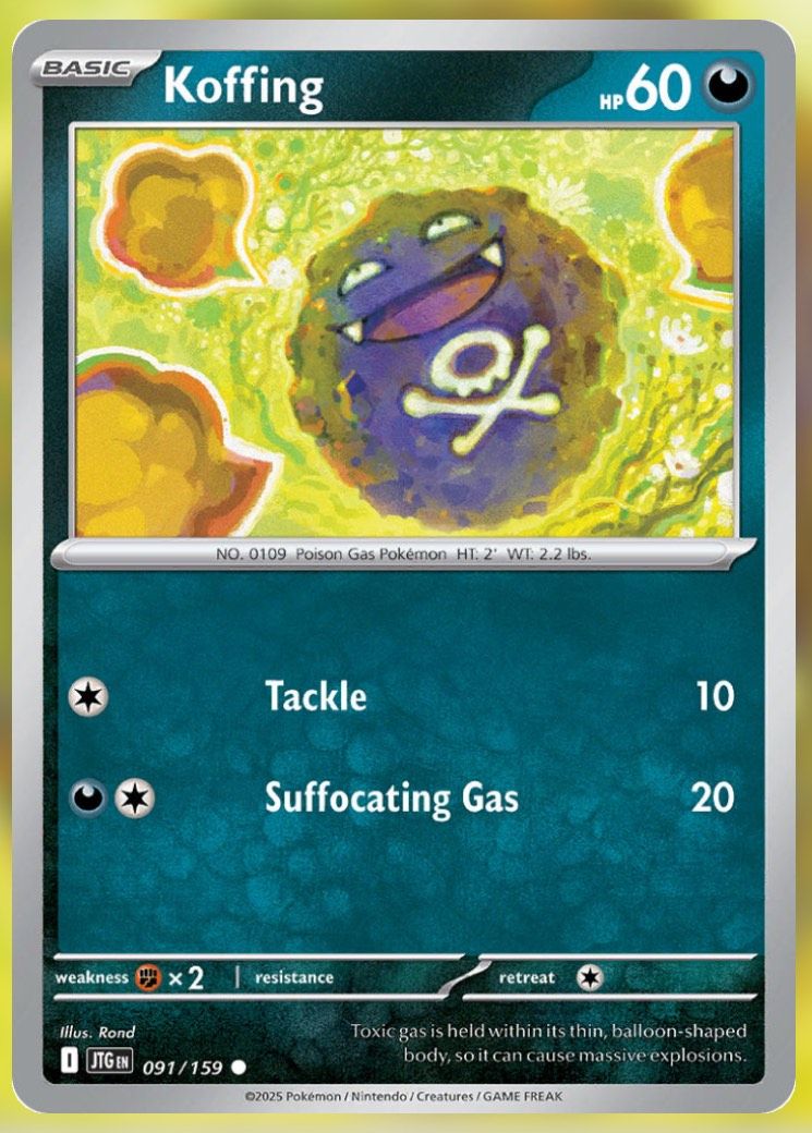 Pokemon TCG Journey Together Set List Koffing 91