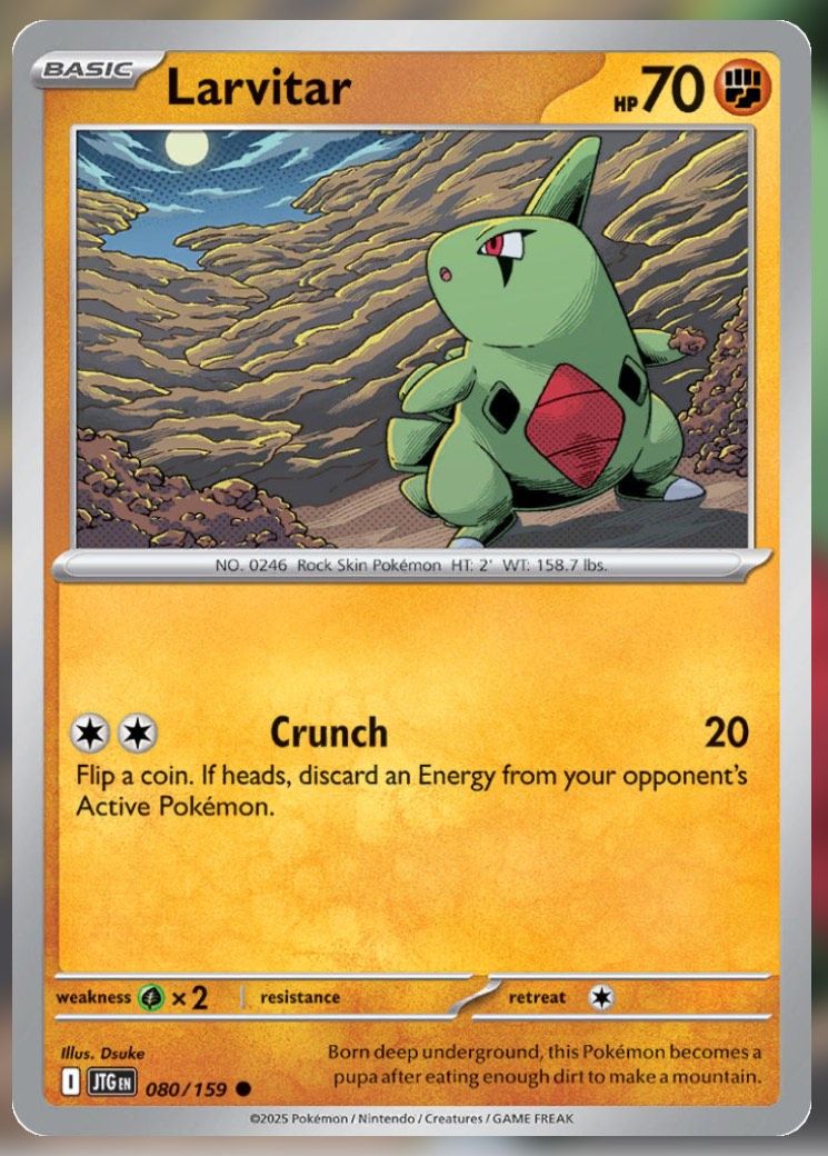 Pokemon TCG Journey Together Set List Larvitar.