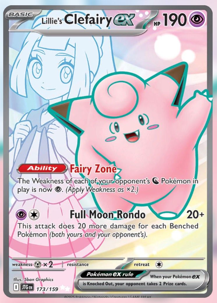 Pokemon TCG Journey Together Set List Lillie's Clefairy ex.