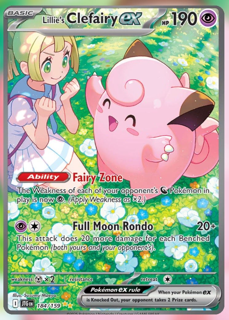 Pokemon TCG Journey Together Set List Lillie's Clefairy ex.