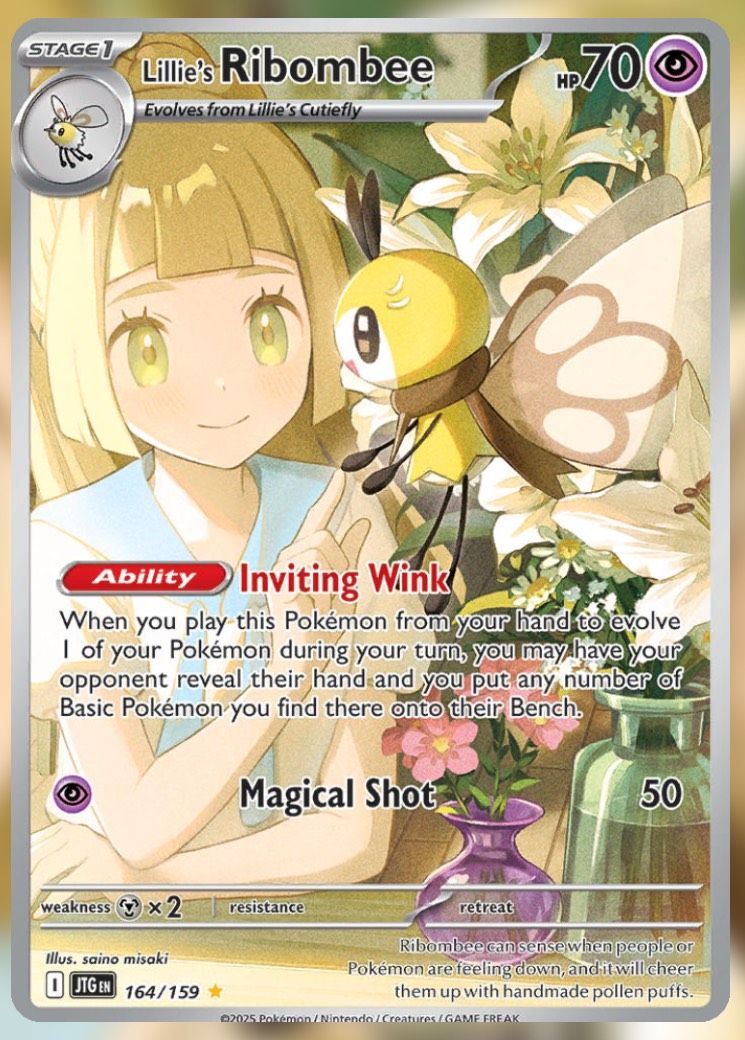 Pokemon TCG Journey Together Set List Lillie's Ribombee.