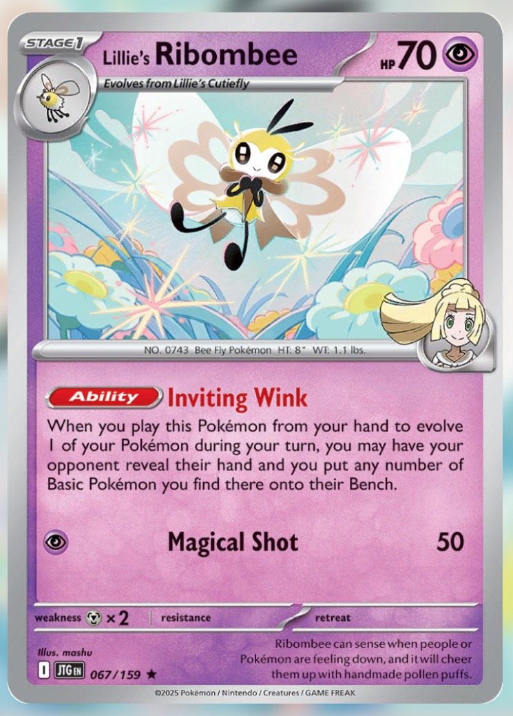 Pokemon TCG Journey Together Set List Lillie's Ribombee 67-1