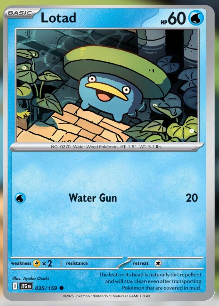 Pokemon TCG Journey Together Set List Lotad.