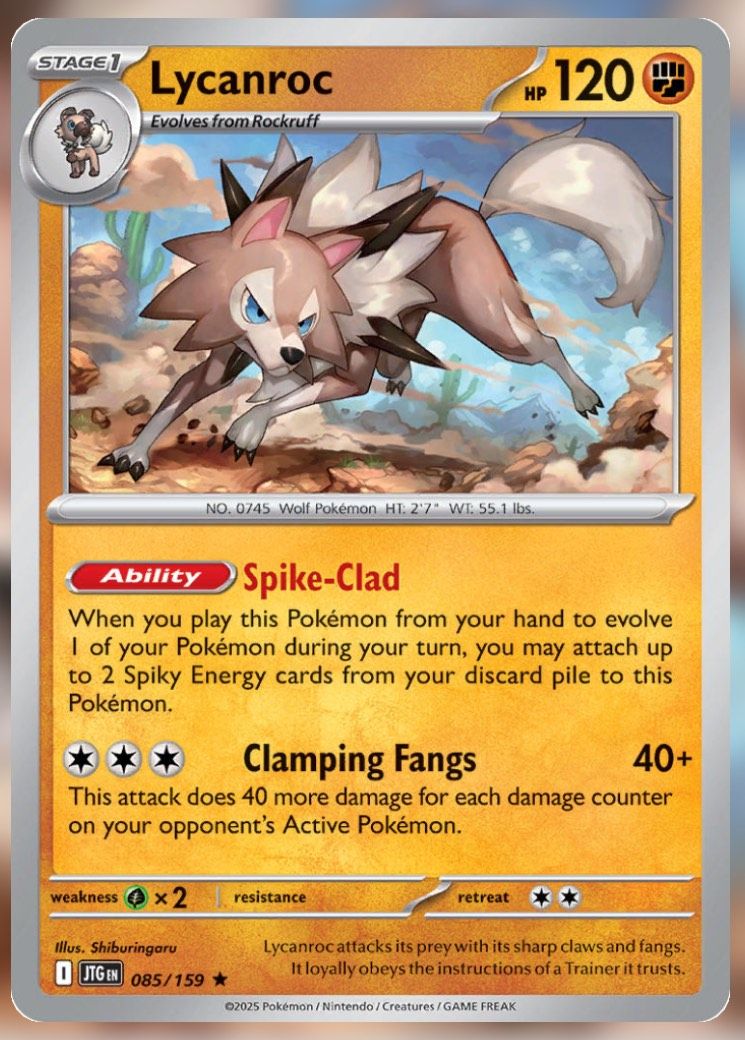 Pokemon TCG Journey Together Set List Lycanroc 85