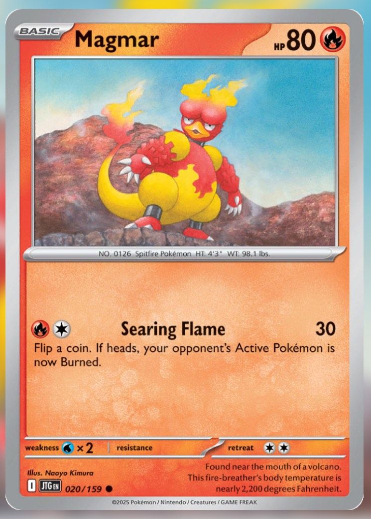 Pokemon TCG Journey Together Set List Magmar 20