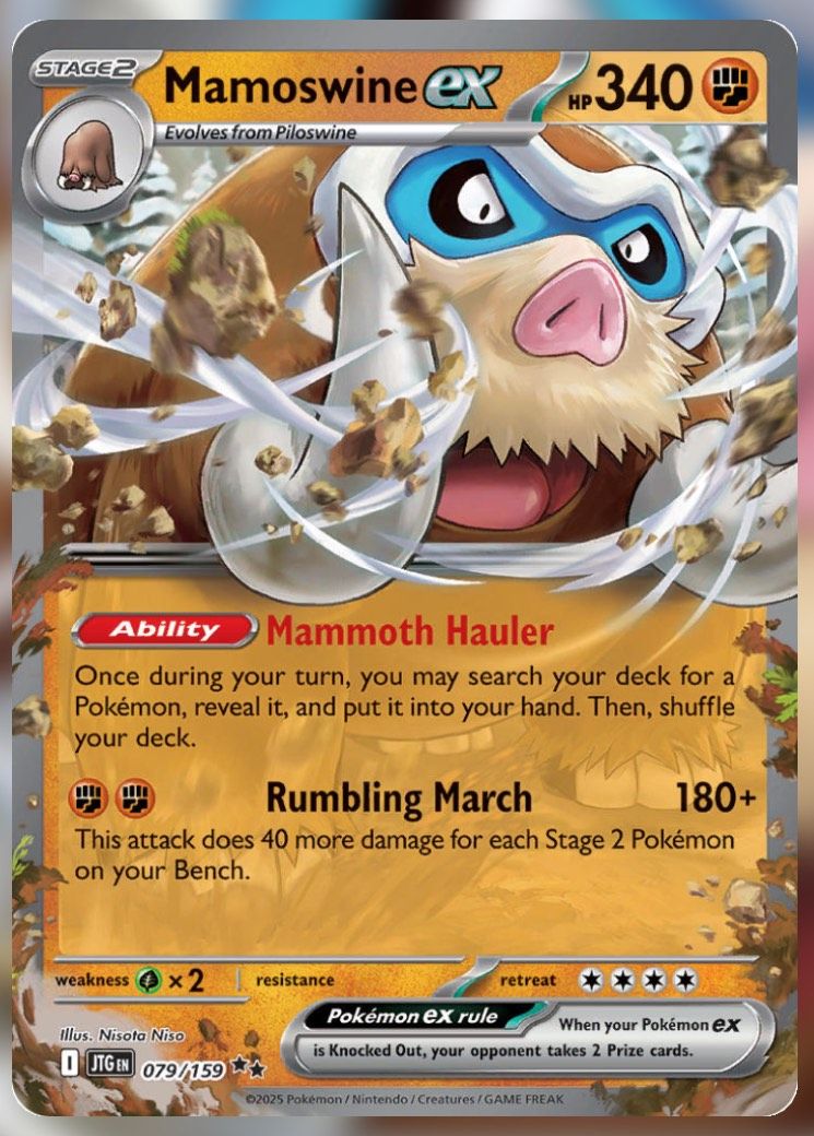 Pokemon TCG Journey Together Set List Mamoswine ex 79