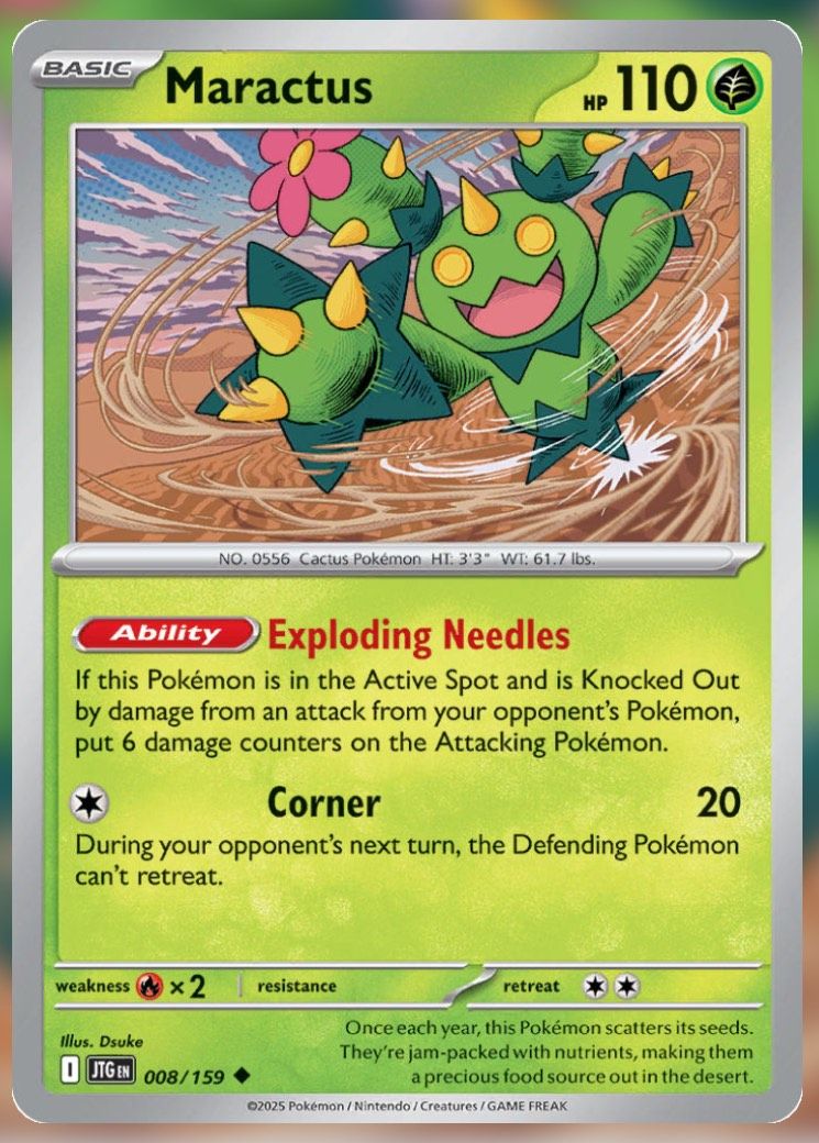 Pokemon TCG Journey Together Set List Maractus 8-1