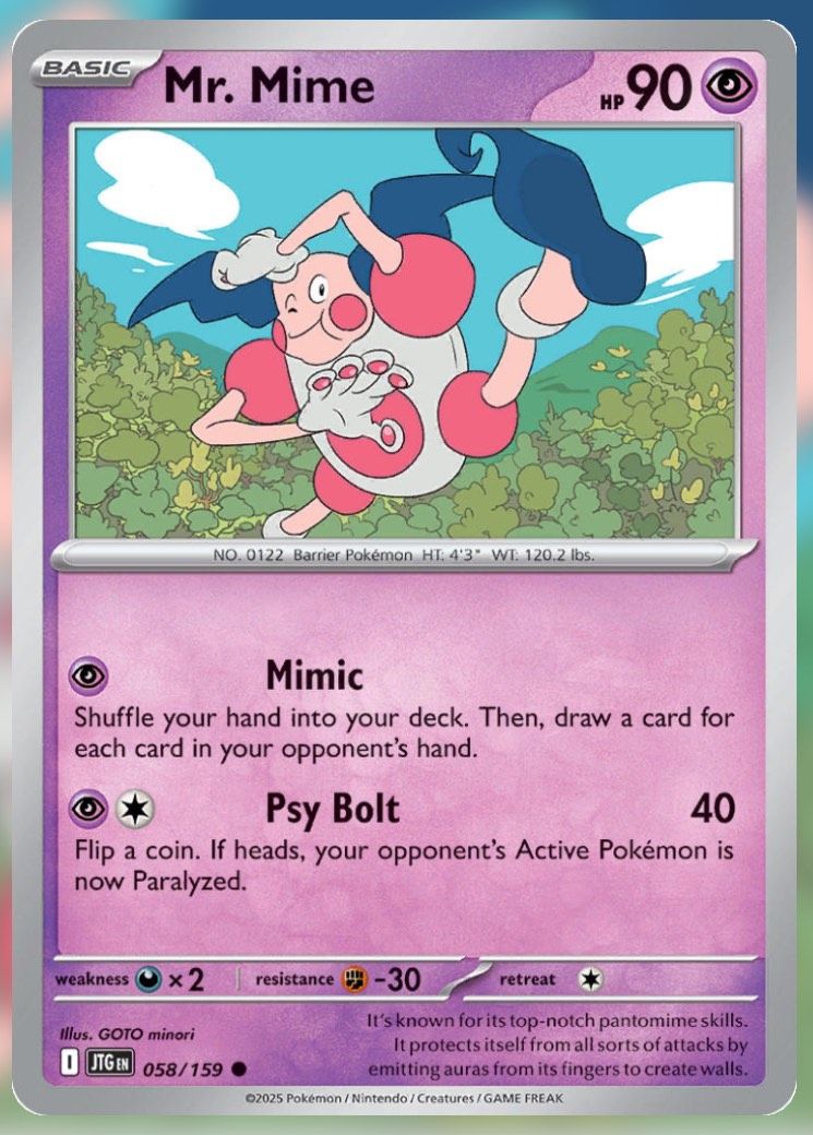 Pokemon TCG Journey Together Set List Mr Mime 58-2