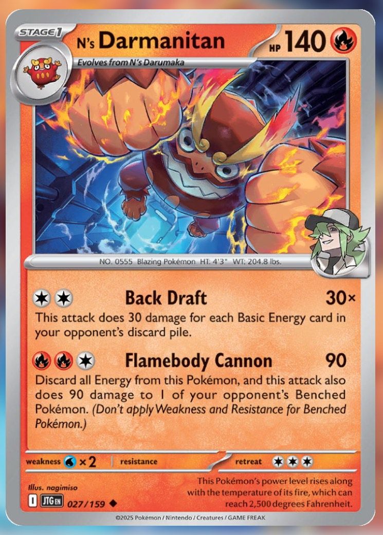 Pokemon TCG Journey Together Set List N's Darmanitan 27-1