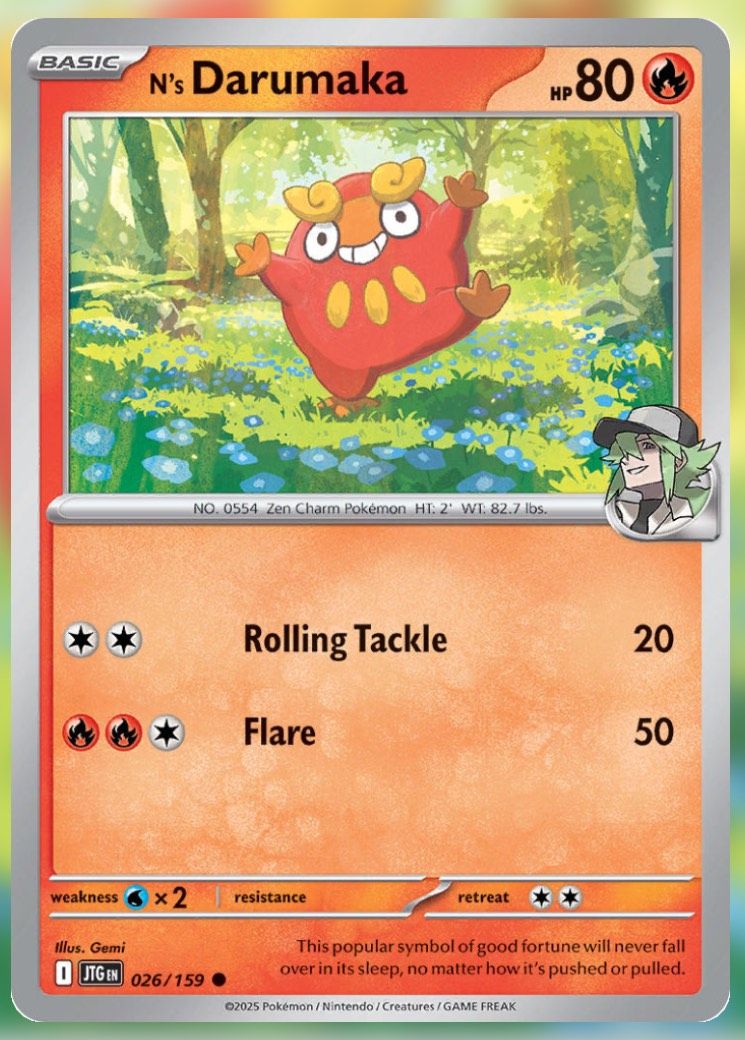 Pokemon TCG Journey Together Set List N's Darumaka 26-1