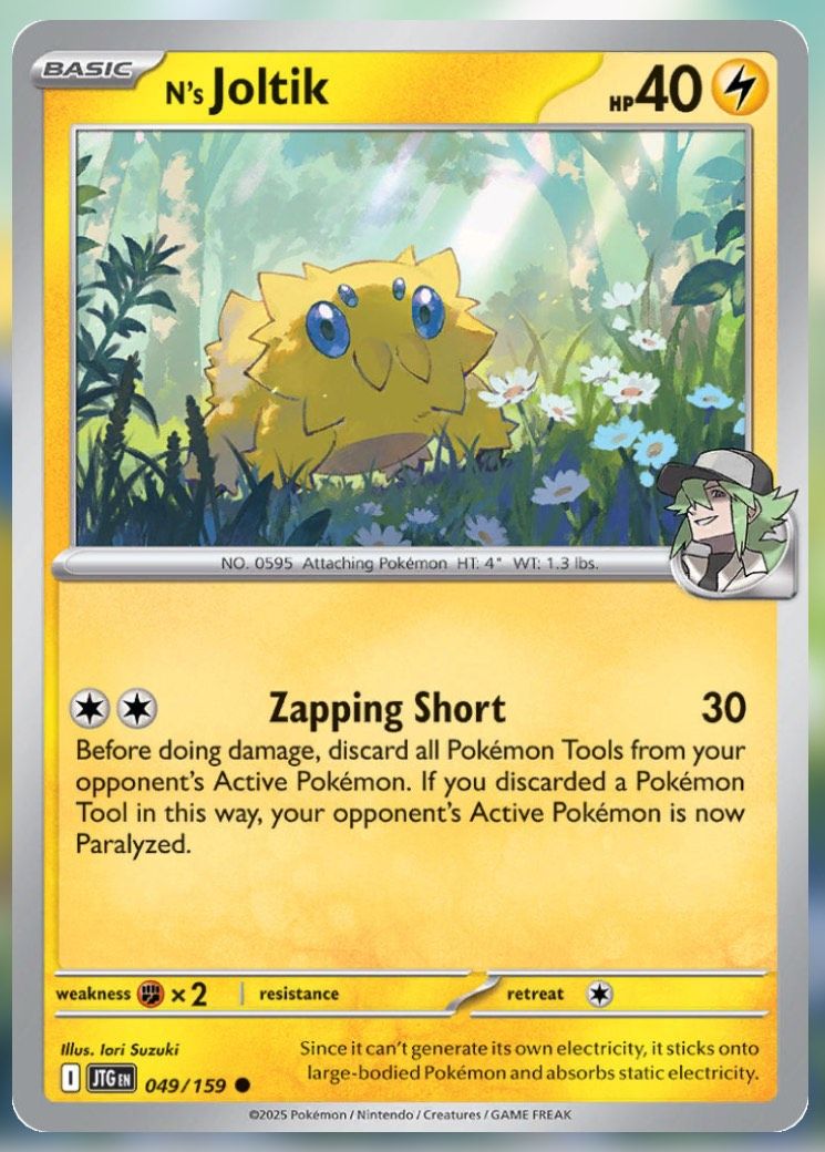 Pokemon TCG Journey Together Set List N's Joltik 49-1