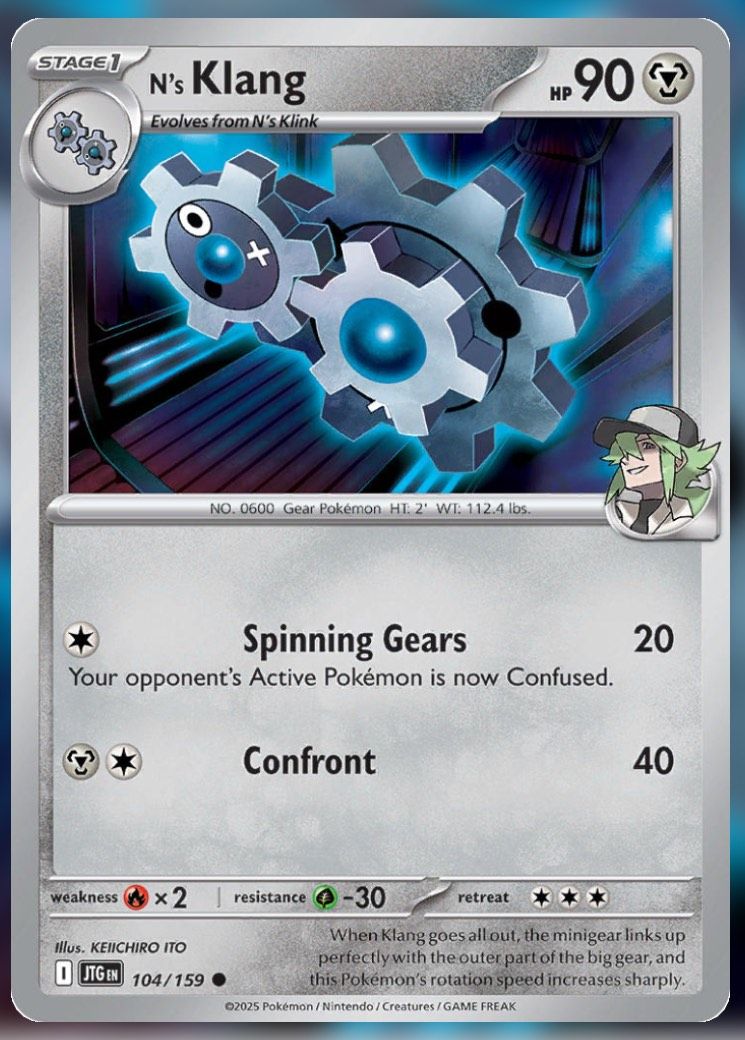 Pokemon TCG Journey Together Set List N's Klang 104