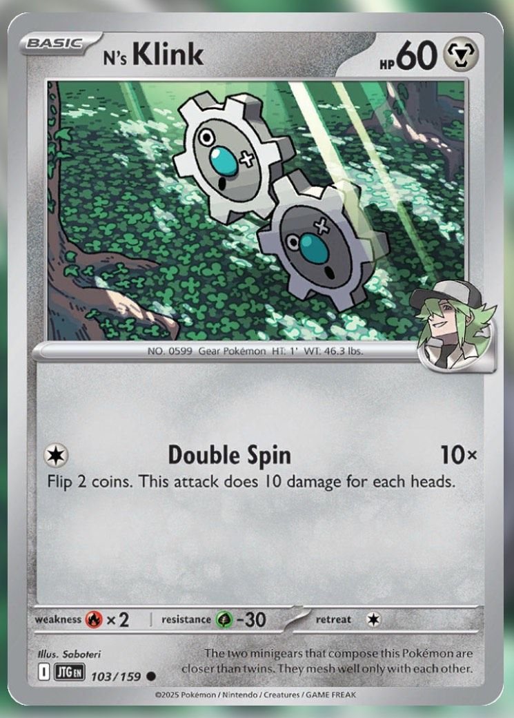 Pokemon TCG Journey Together Set List N's Klink 103
