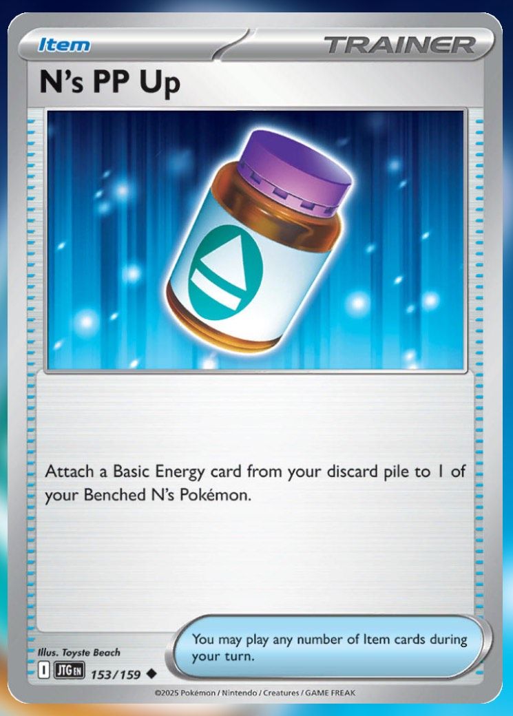 Pokemon TCG Journey Together Set List N's PP Up 153