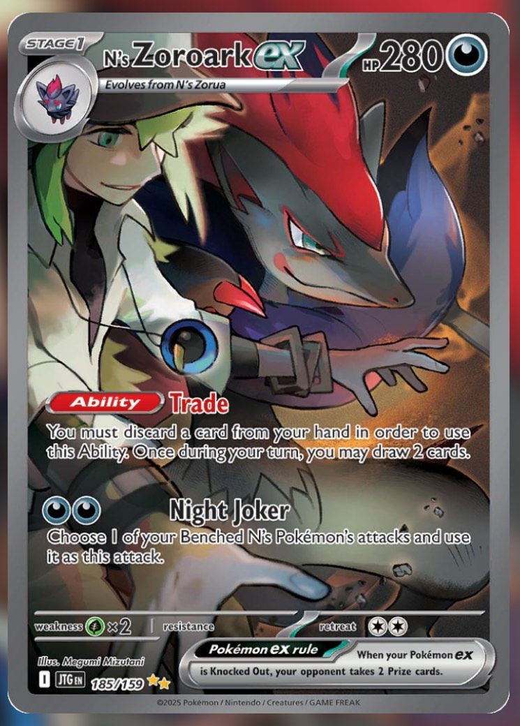 Pokemon TCG Journey Together Set List N's Zoroark ex 185