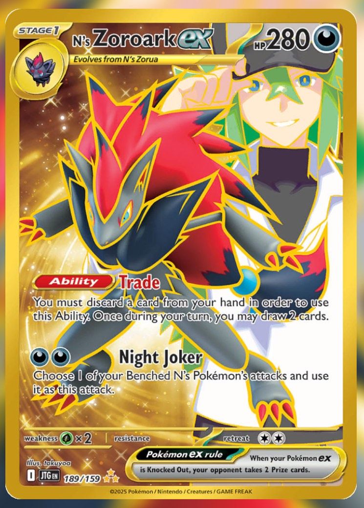 Pokemon TCG Journey Together Set List N's Zoroark ex 189