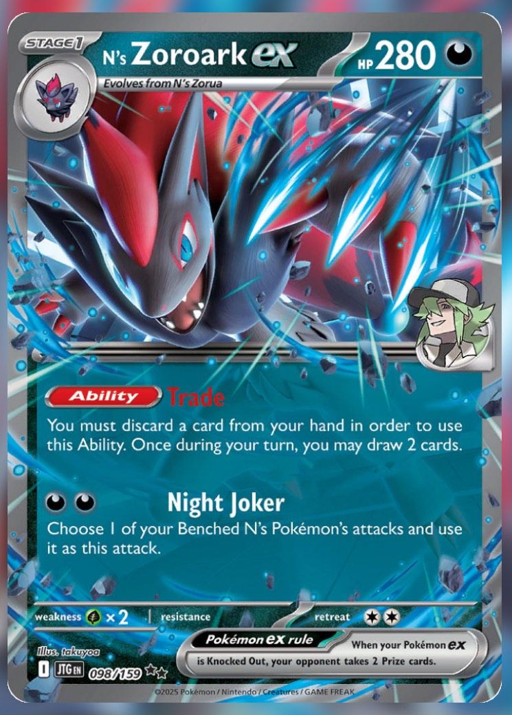 Pokemon TCG Journey Together Set List N's Zoroark ex 98