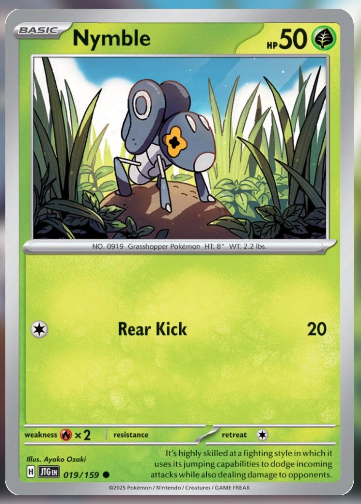 Pokemon TCG Journey Together Set List Nymble 19-1