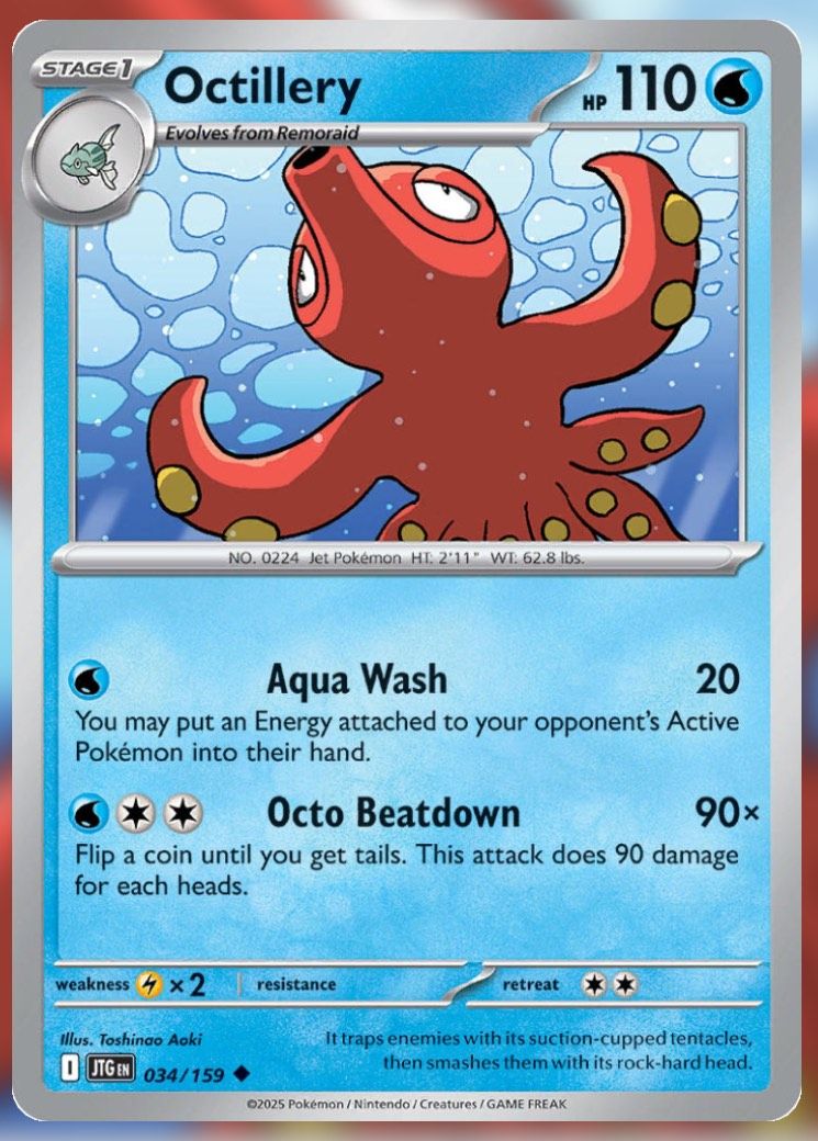 Pokemon TCG Journey Together Set List Octillery 34-1