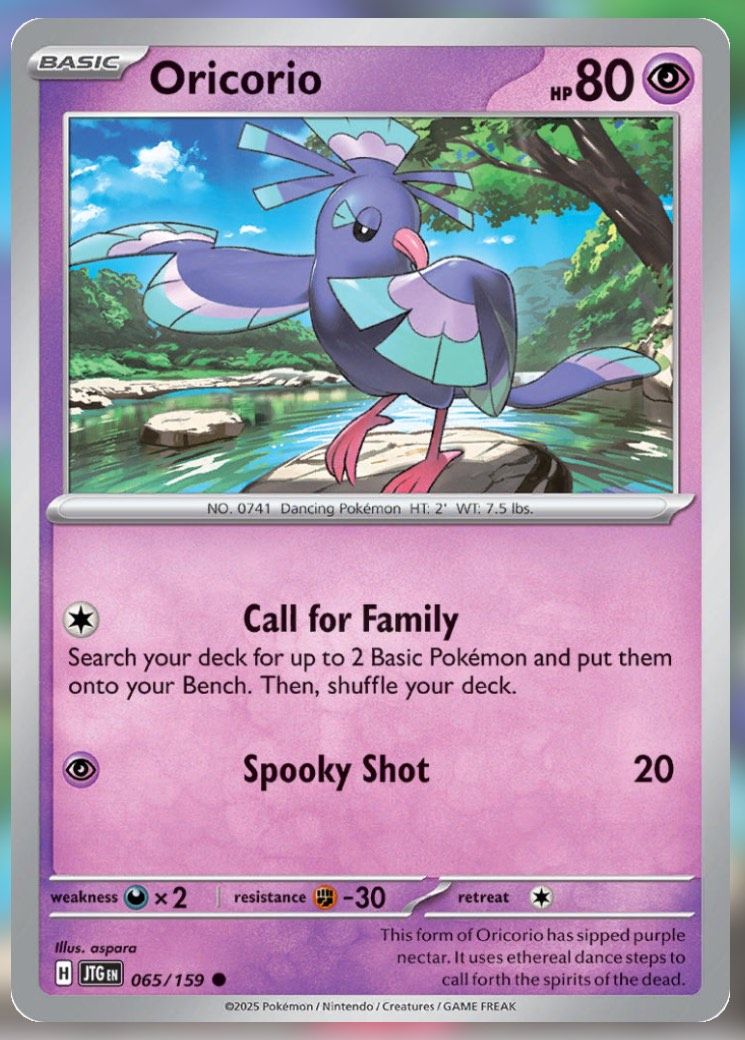 Pokemon TCG Journey Together Set List Oricorio 65-1