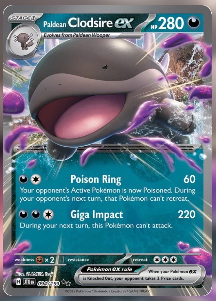 Pokemon TCG Journey Together Set List Paldean Clodsire ex 94