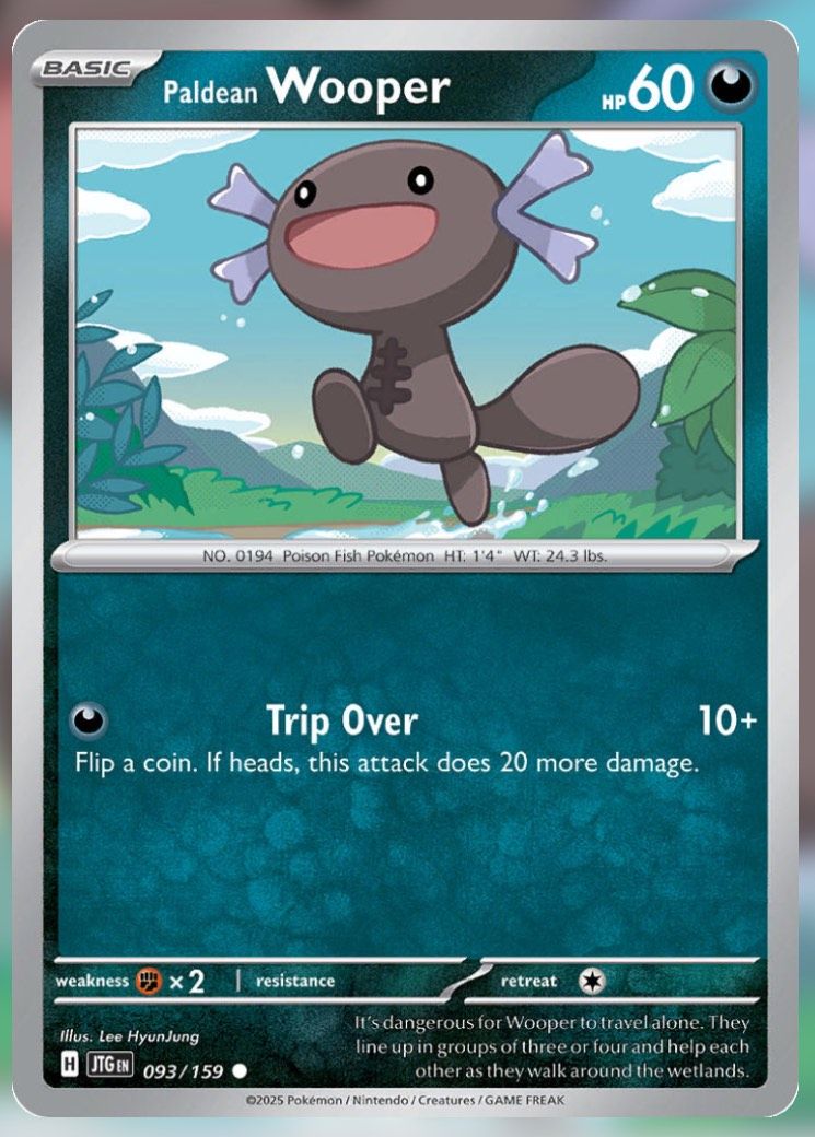 Pokemon TCG Journey Together Set List Paldean Wooper 93