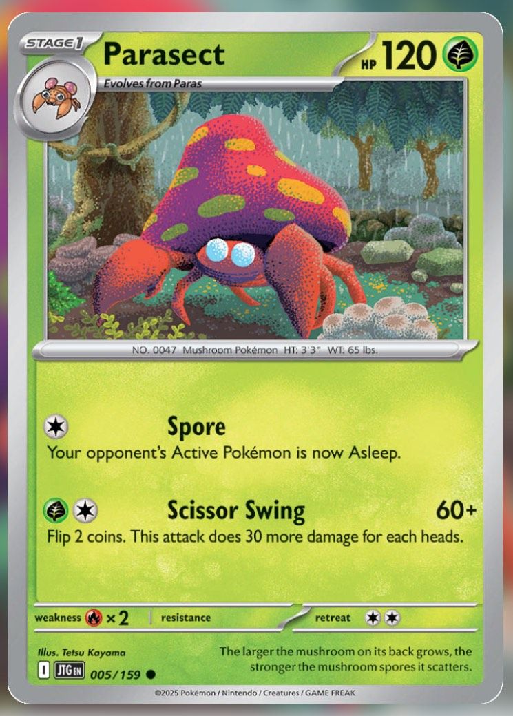 Pokemon TCG Journey Together Set List Parasect 5-1
