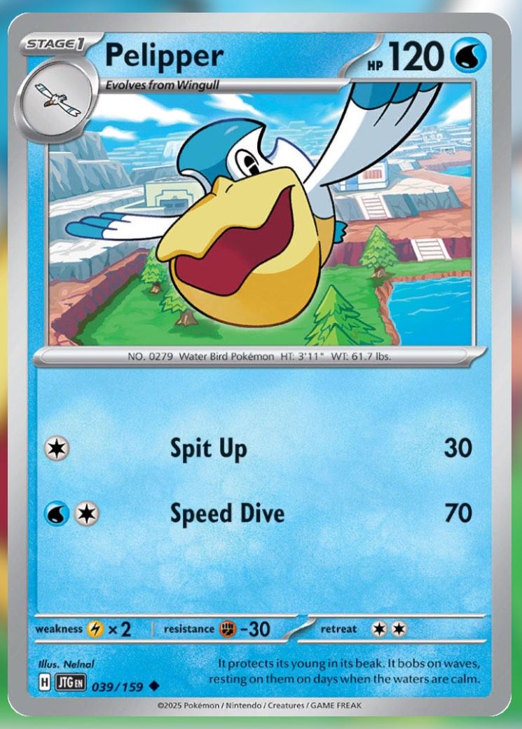 Pokemon TCG Journey Together Set List Pelipper 39